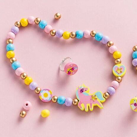 Janod Zestaw Biżuterii Drewniana Tęczowa Kraina 4+ | Fabryka Wafelków