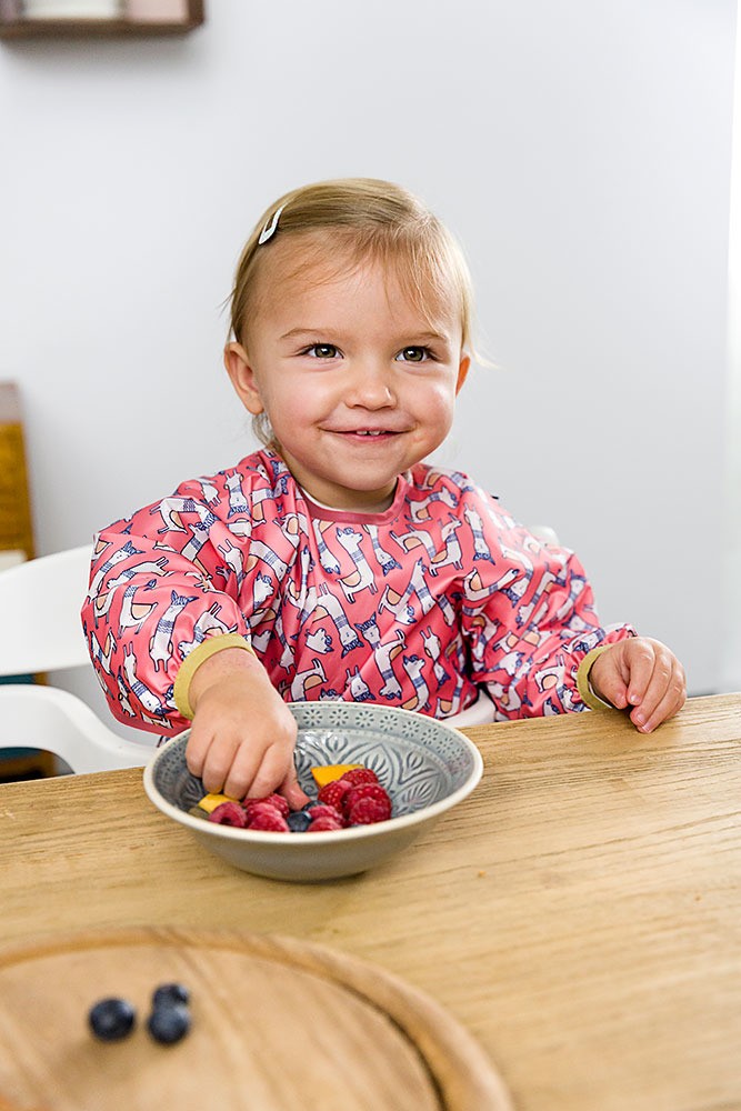 Lassig Śliniak z długim rękawem Glama Lama coral 12-36m