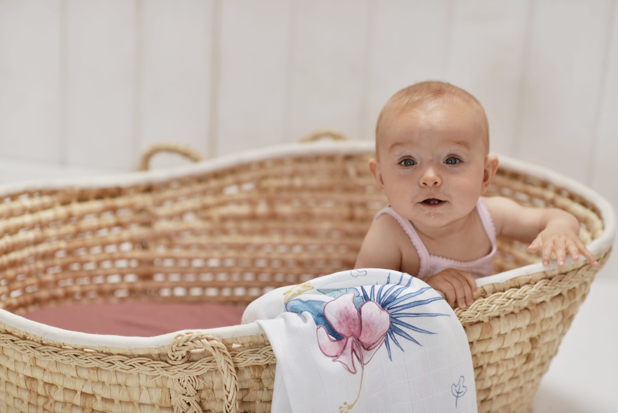 Poofi Otulacz Bambusowy Hibiskusy 0-3m