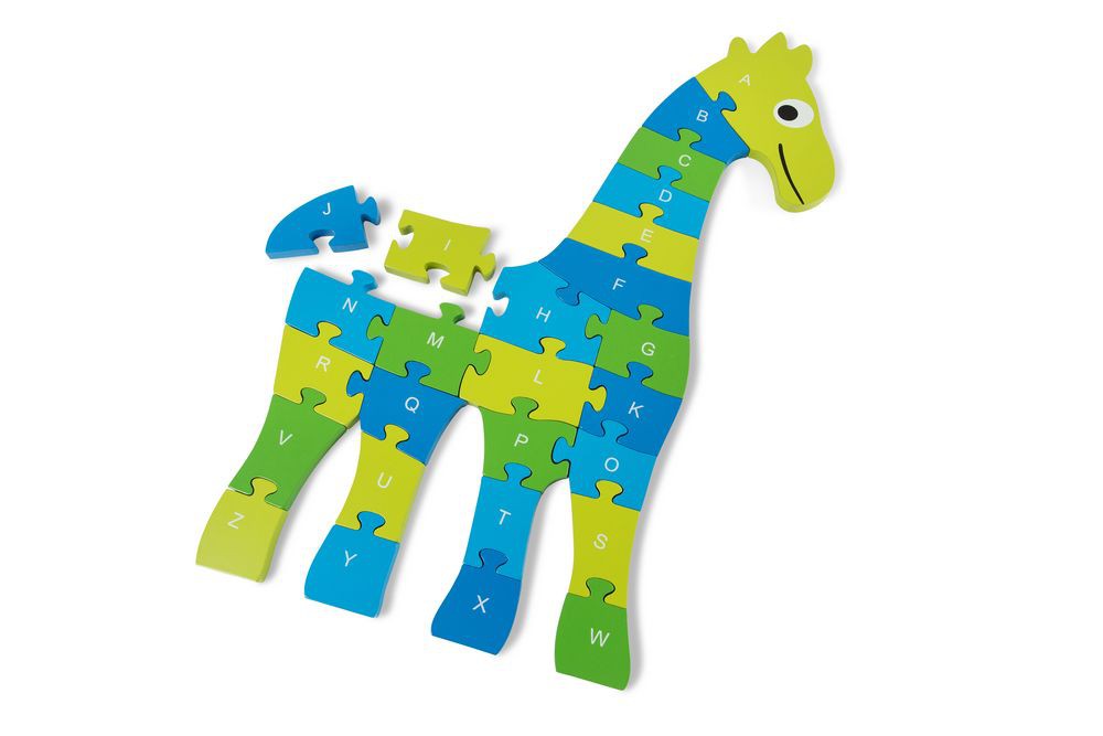 BS Toys Puzzle Żyrafa A-Z Drewniane 26el 4+