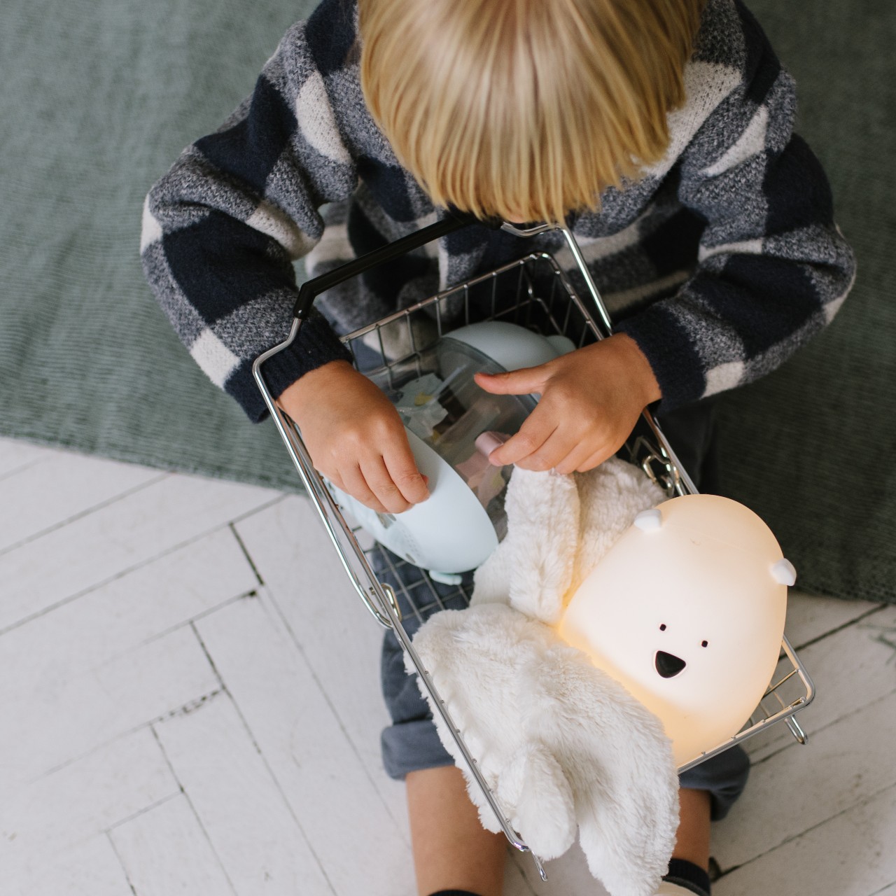 Rabbit&Friends Lampka Nocna Miś duży Biały USB