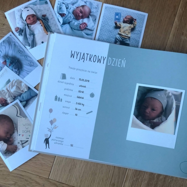 Snap the moment, Album na zdjęcia dla dziecka "Moja historia" Błękit