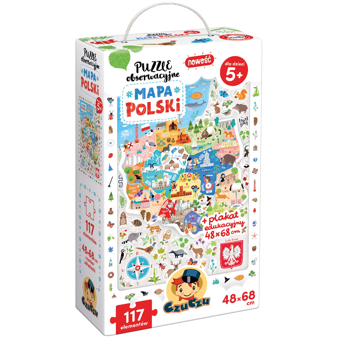 Czuczu Puzzle Obserwacyjne Mapa Polski 117 el. 5+