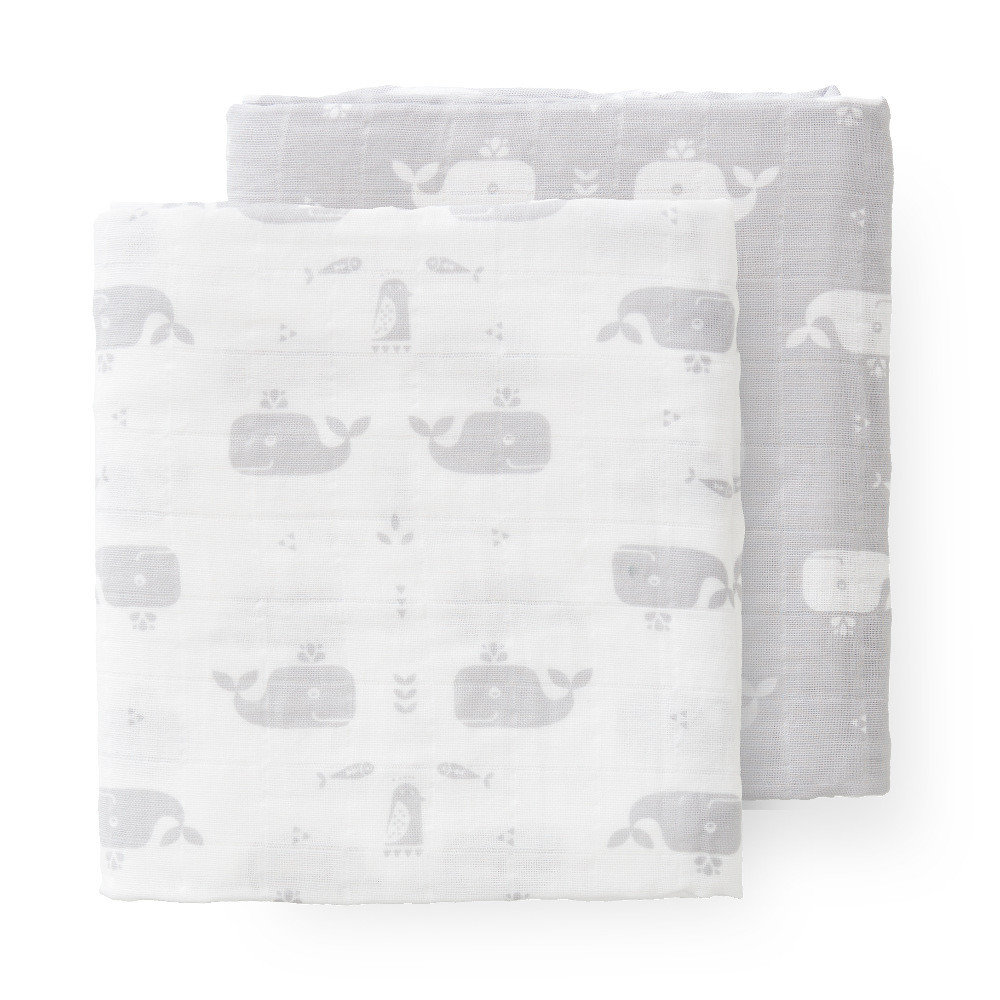 Fresk Pieluszki Muślinowe Wieloryb 2 szt. 120x120 cm