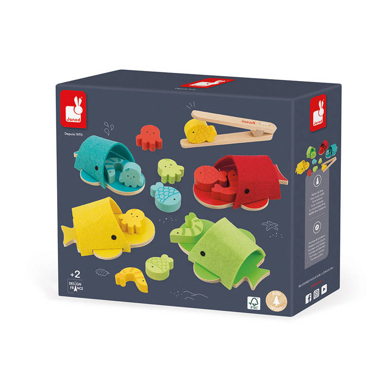 Janod Wieloryby Sortowanie Kolorów Filcowe 2+
