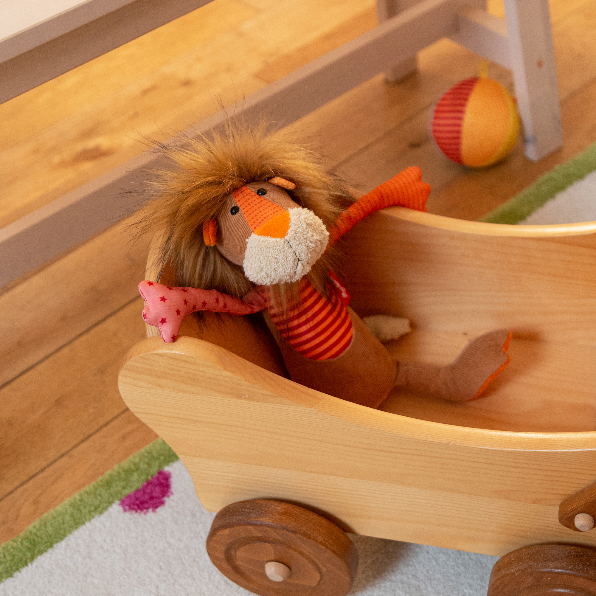 Pierwsza przytulanka Lew – patchworkowa maskotka 32 cm | sigikid