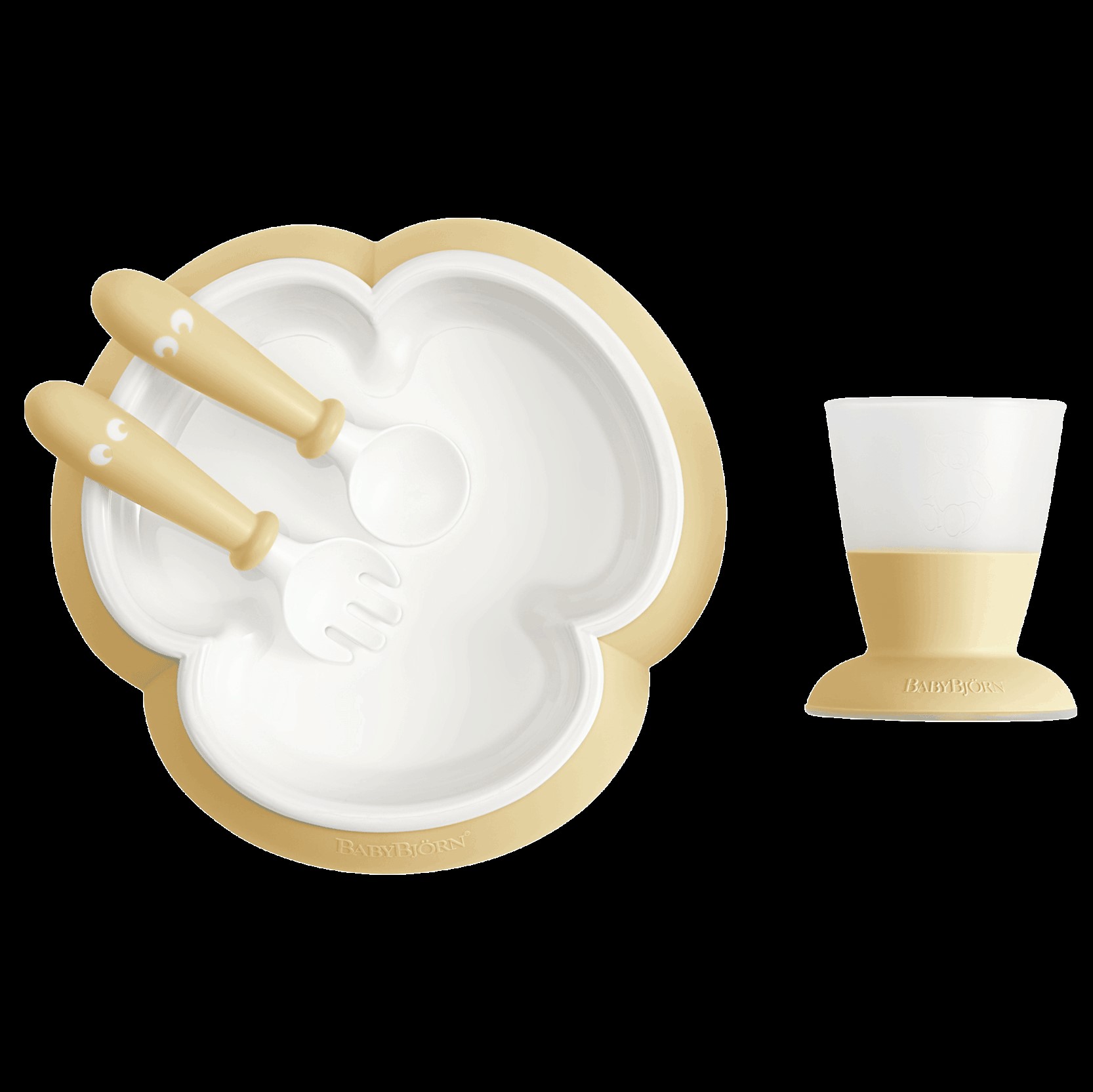 BabyBjörn Zestaw do karmienia Powder Yellow 4m+