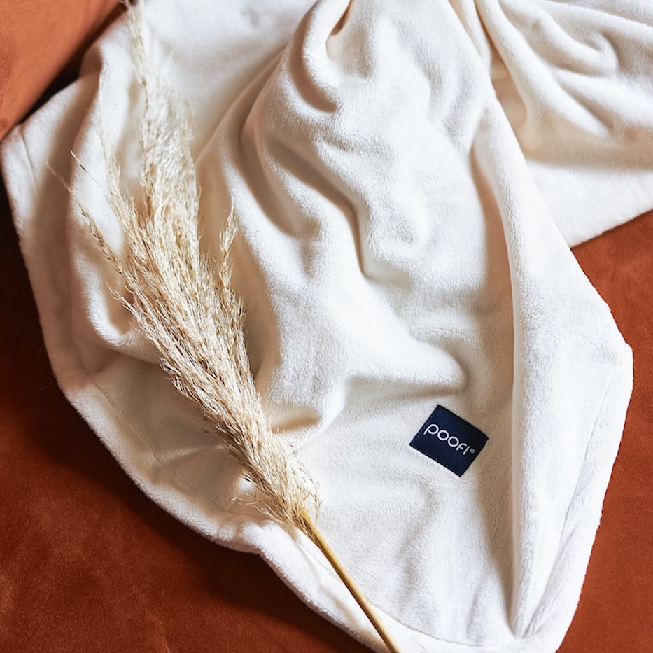 Poofi Kocyk Minky srebrzysty szary 75x95cm