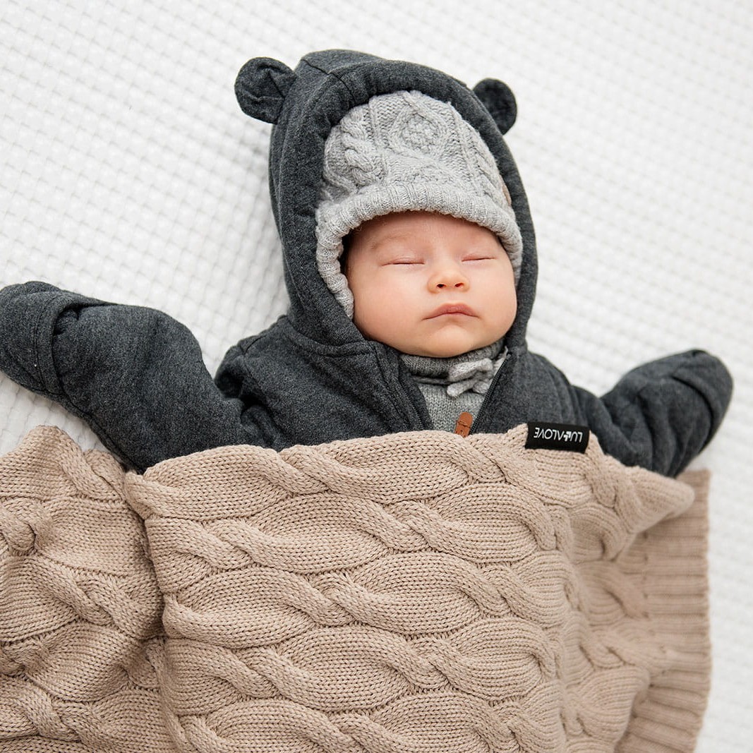 Lullalove Kocyk z wełny merino kokos 80x100 cm