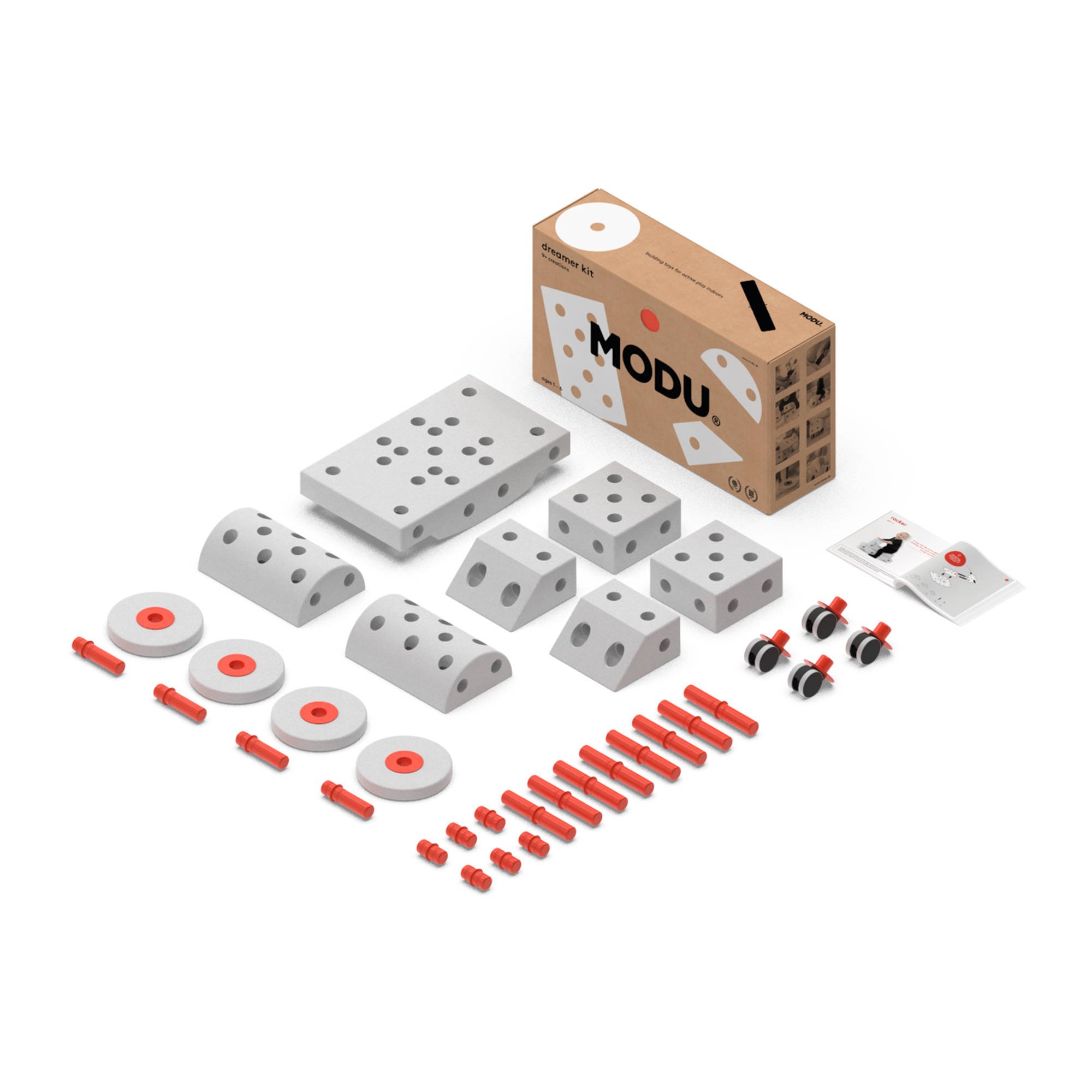 MODU Dreamer Kit 12w1 Jeździk i Klocki Czerwone 1+