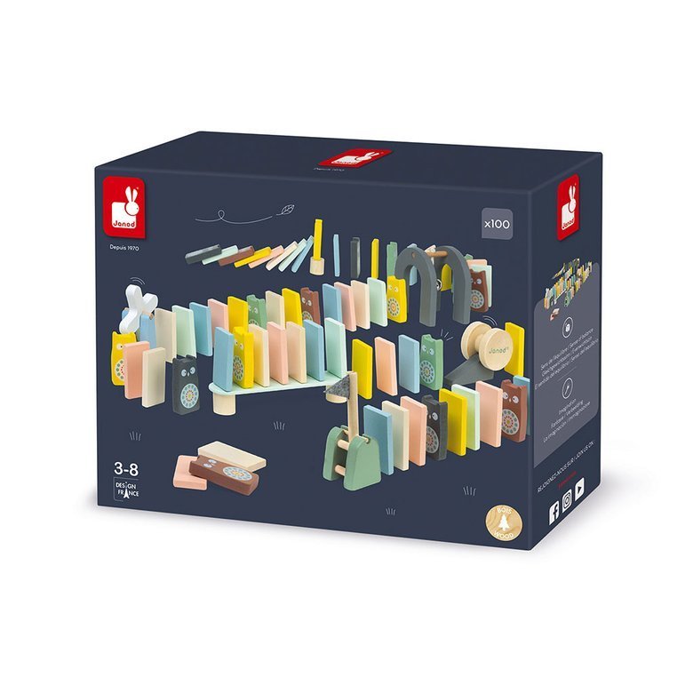 Janod Domino Sweet Cocoon Drewniane 100el 3+