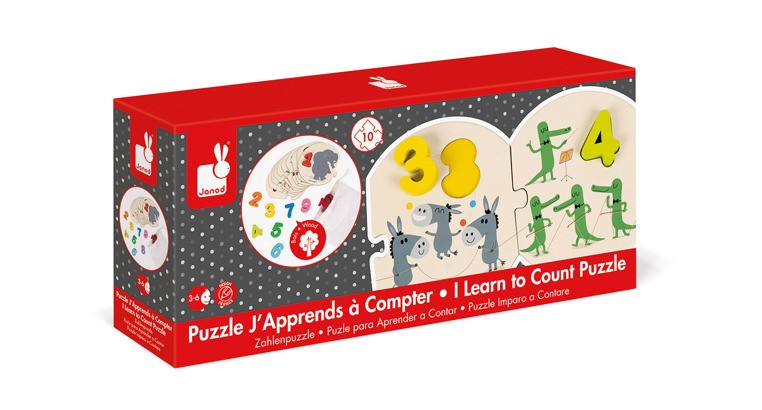 Janod Puzzle Uczę się liczyć 1-10 20el 3+