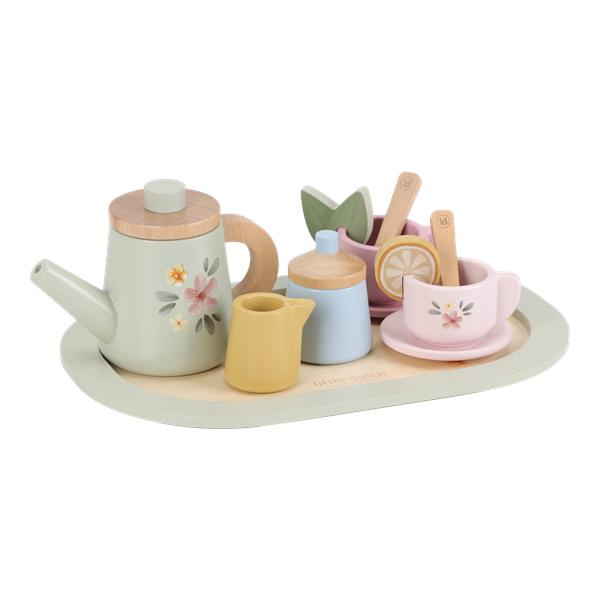 Little Dutch – Drewniany zestaw do herbaty Tea Set FSC – zestaw do zabawy w dom 2+