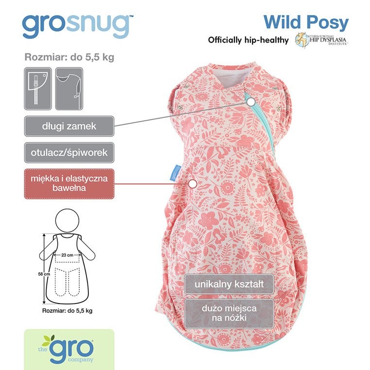 Gro Company Otulacz Grosnug Wild Posy Cosy 0-4m