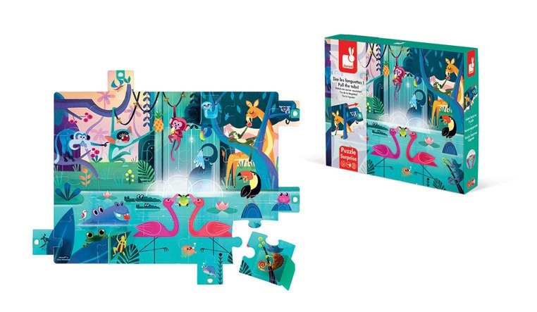 Janod Puzzle Uczta w Dżungli 20el Niespodzianka 2+