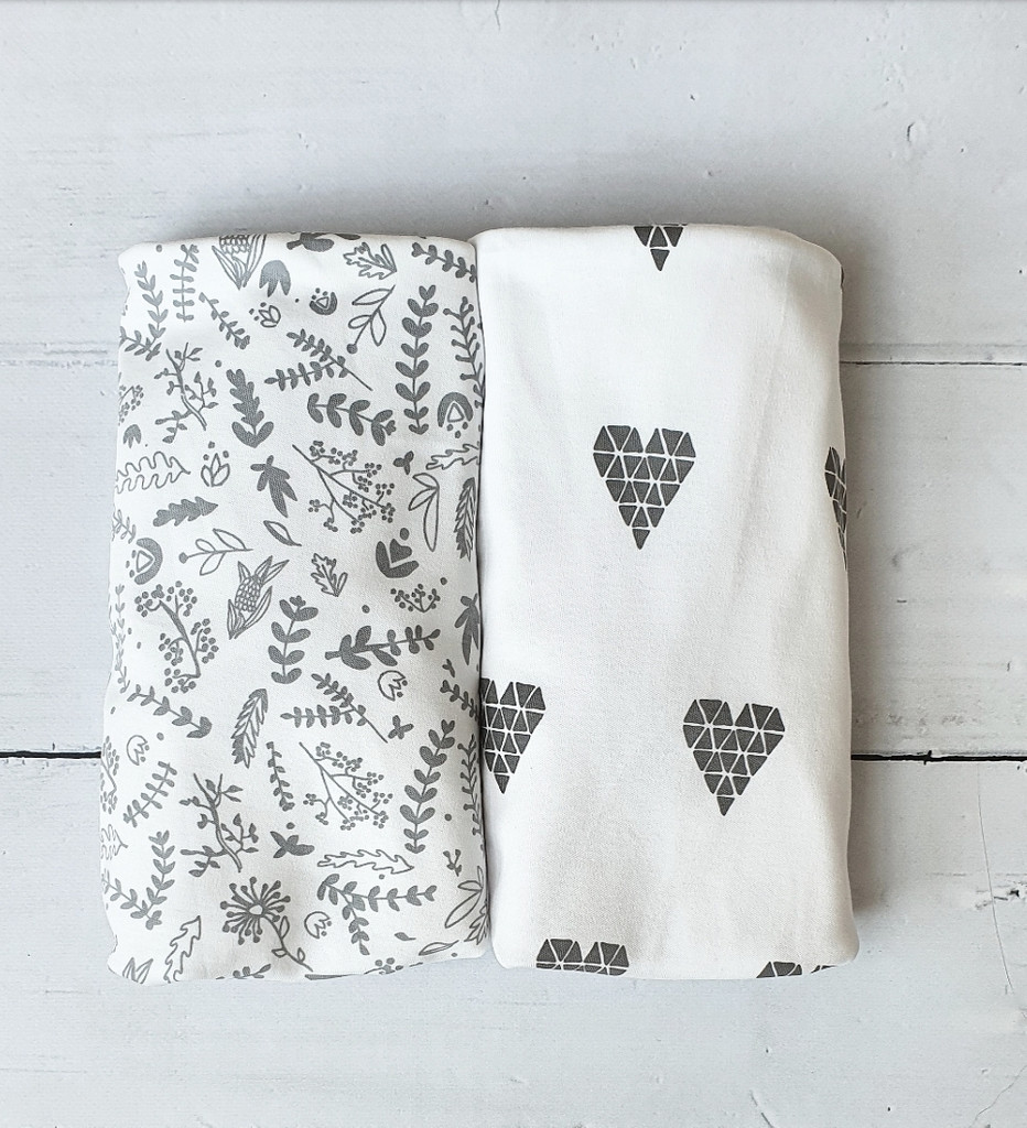 Prześcieradła do gondoli Pink No More BOTANIC & HEARTS 2 szt.