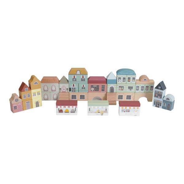 Little Dutch Zestaw Miasto 50 el. Drewniane Klocki 3+
