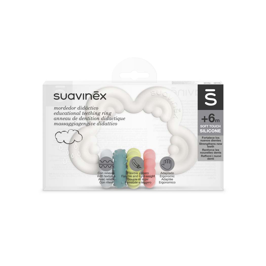 Suavinex Gryzak Silikonowy Chmurka Biały 6m+