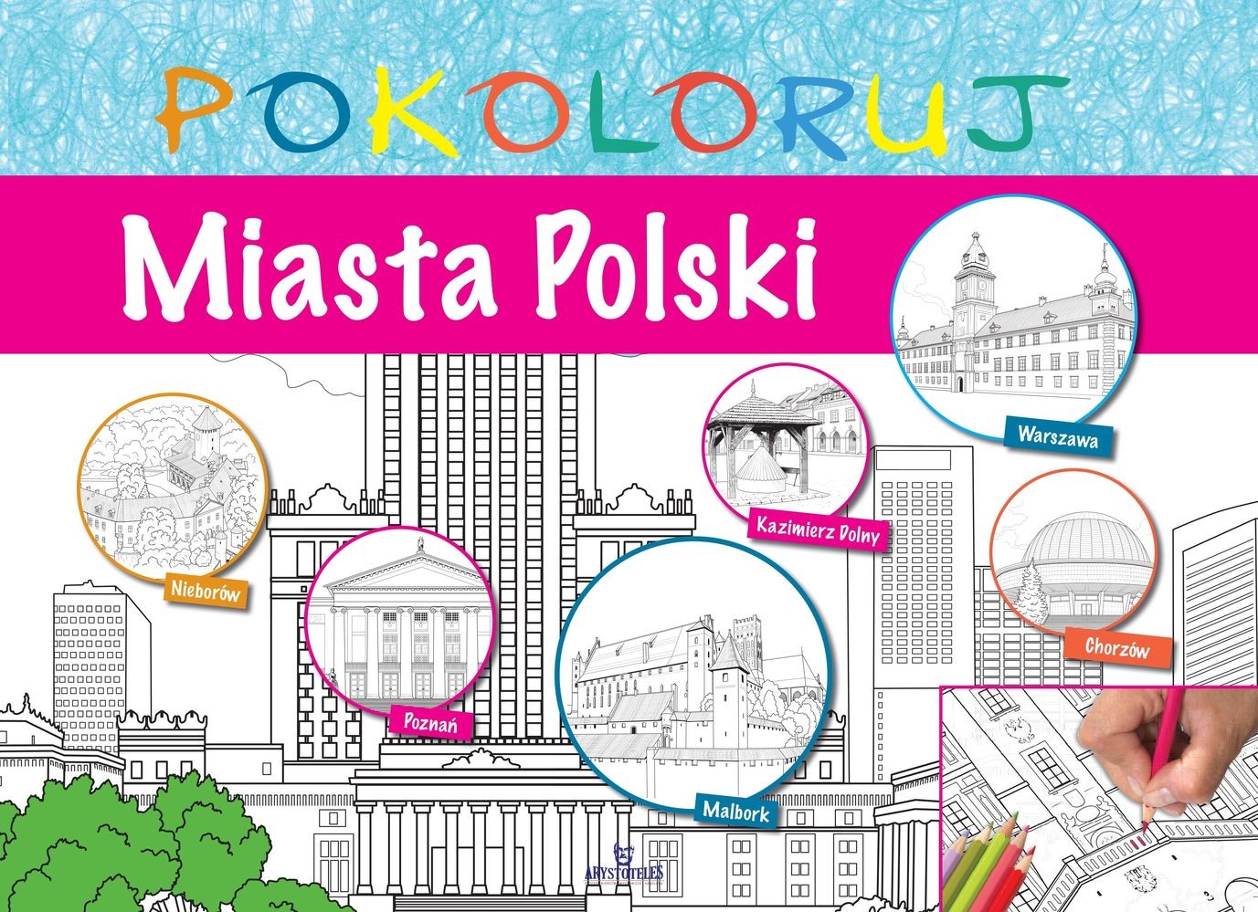 Miasta Polski Kolorowanka Edukacyjna 48 stron 3+