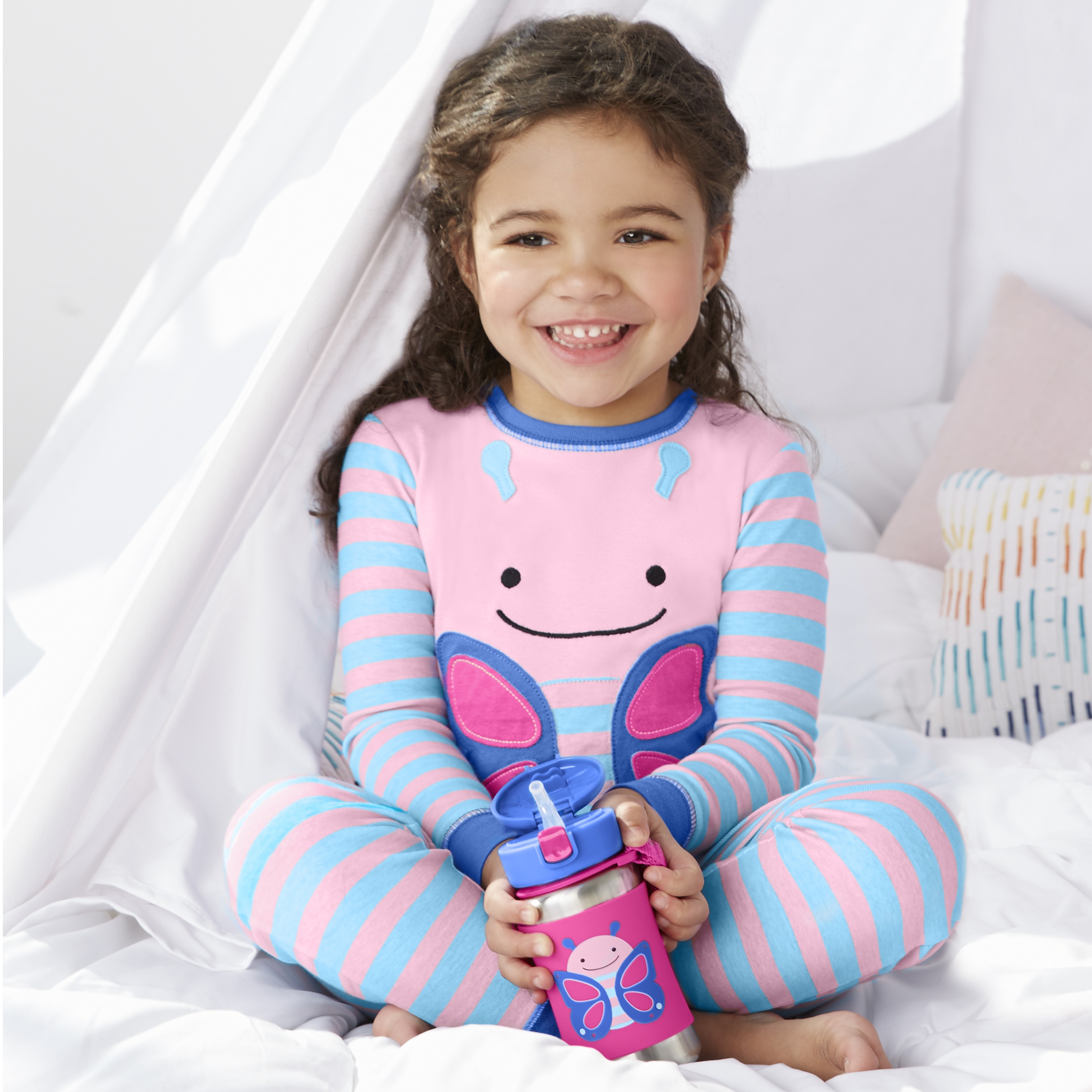 Skip Hop Bidon Stalowy Motyl Zoo 12m+