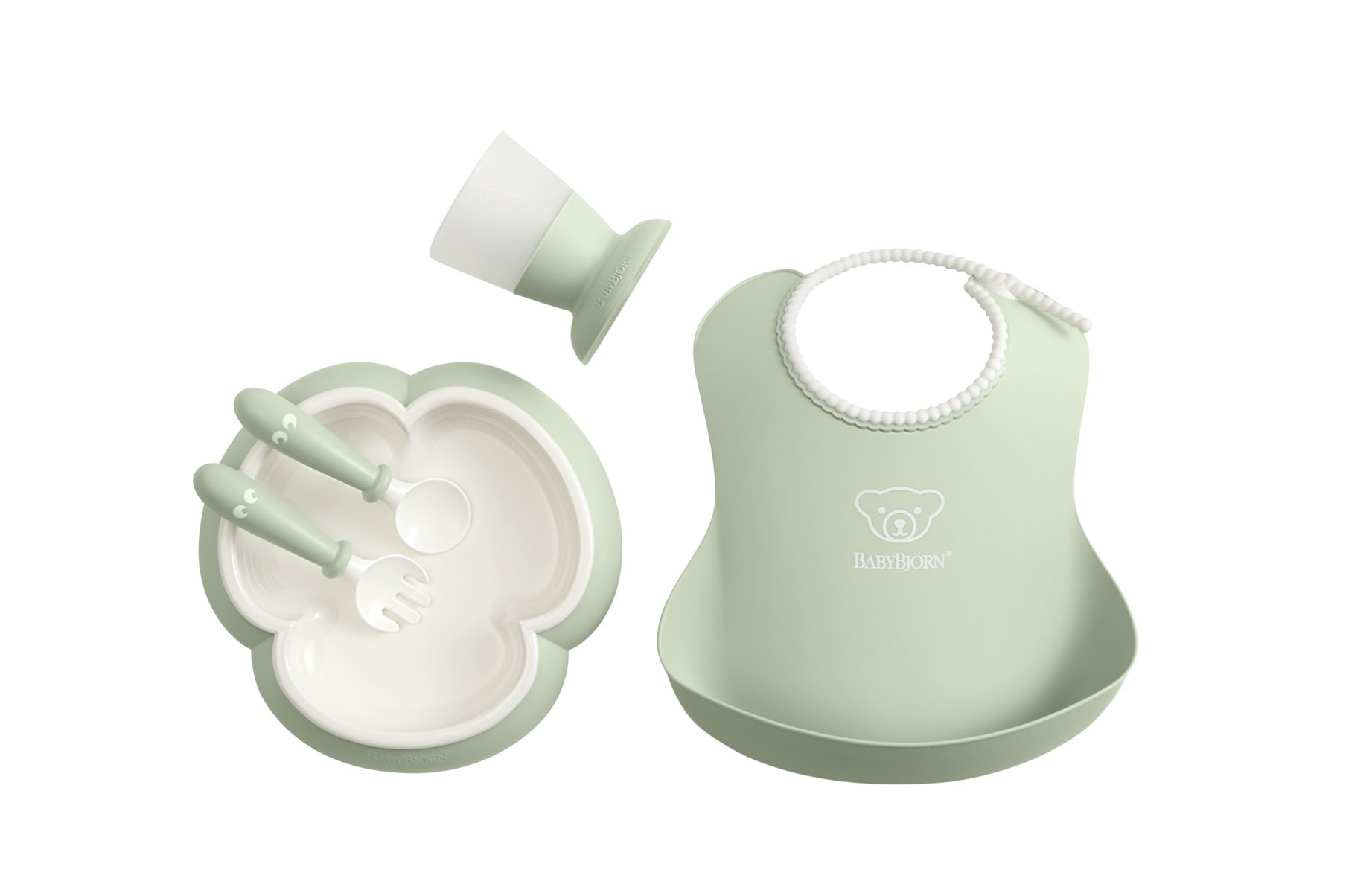 BABYBJORN, Zestaw obiadowy Powder Green