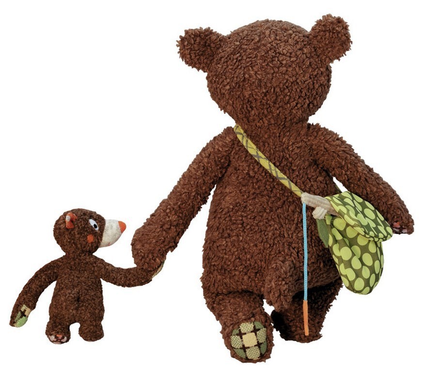 WOODOURS Tata miś z synem Drewniana Figurka 3+