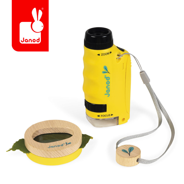 Janod Mikroskop Kieszonkowy dla Dzieci 50x–250x Przenośny 3+