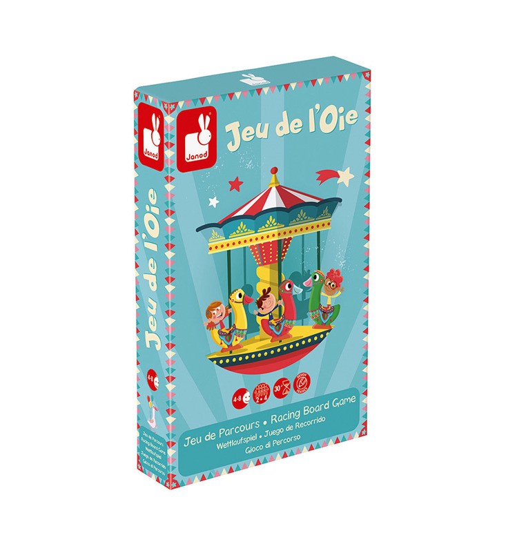 Janod Gra Wyścig Gąski na karuzeli Carrousel 4+