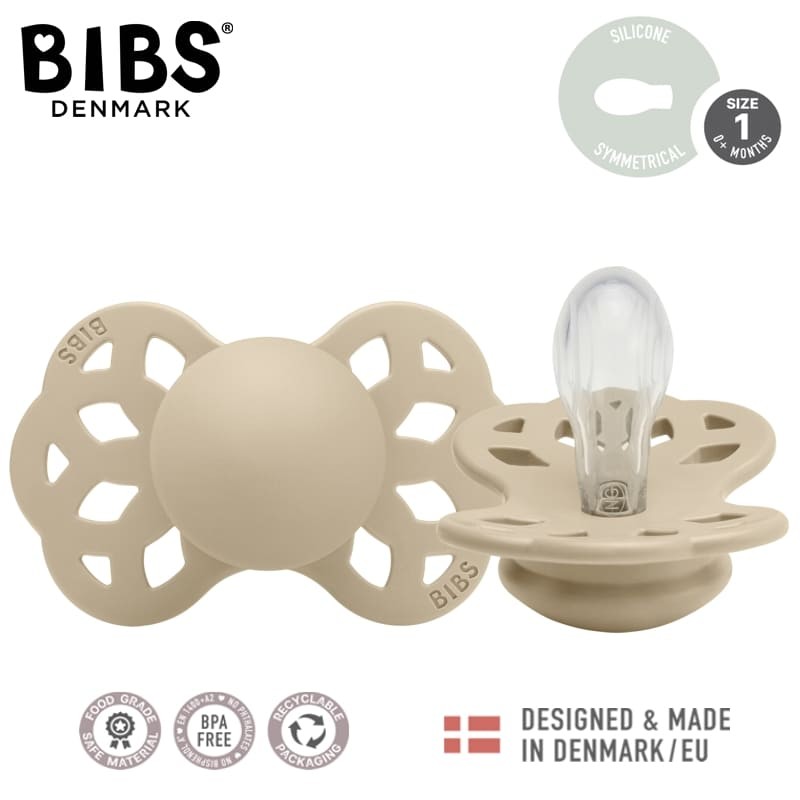 Bibs, Smoczek anatomiczny  Silikonowy S Vanilla