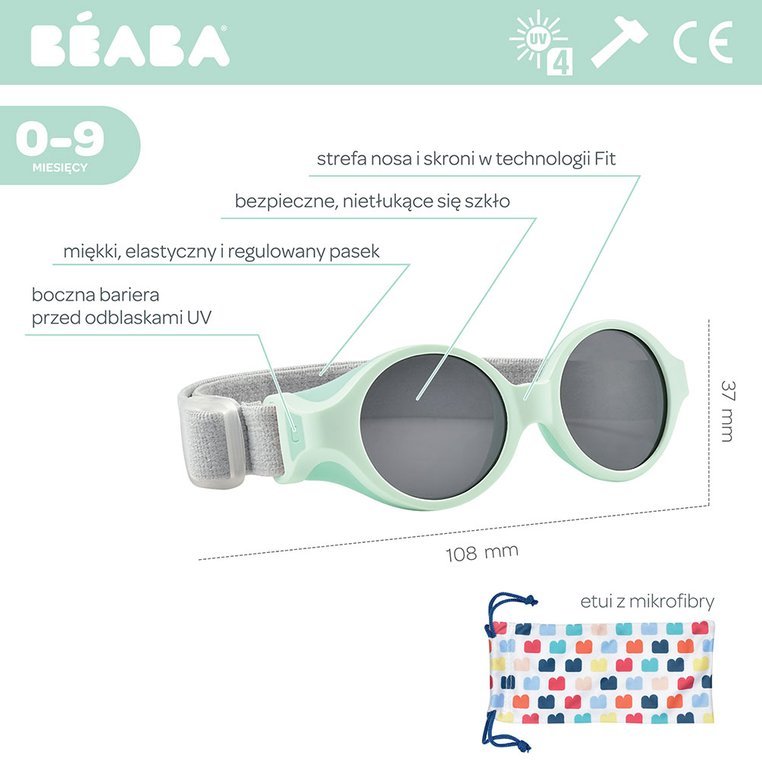 Beaba Okulary przeciwsłoneczne Aqua 0-9m z elastyczną opaską