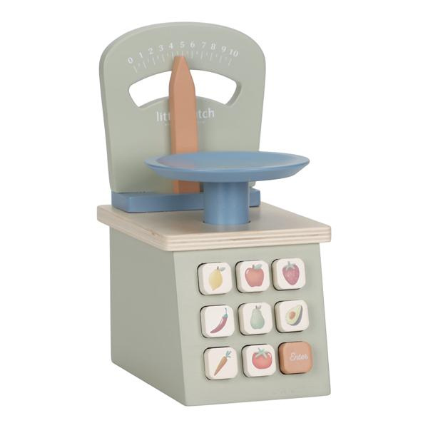 Little Dutch – Drewniana waga FSC – zabawka do sklepu dla dzieci 3+