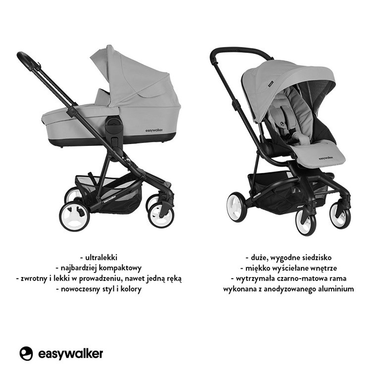 Easywalker Charley Wózek głęboko-spacerowy Cloud Grey 0+