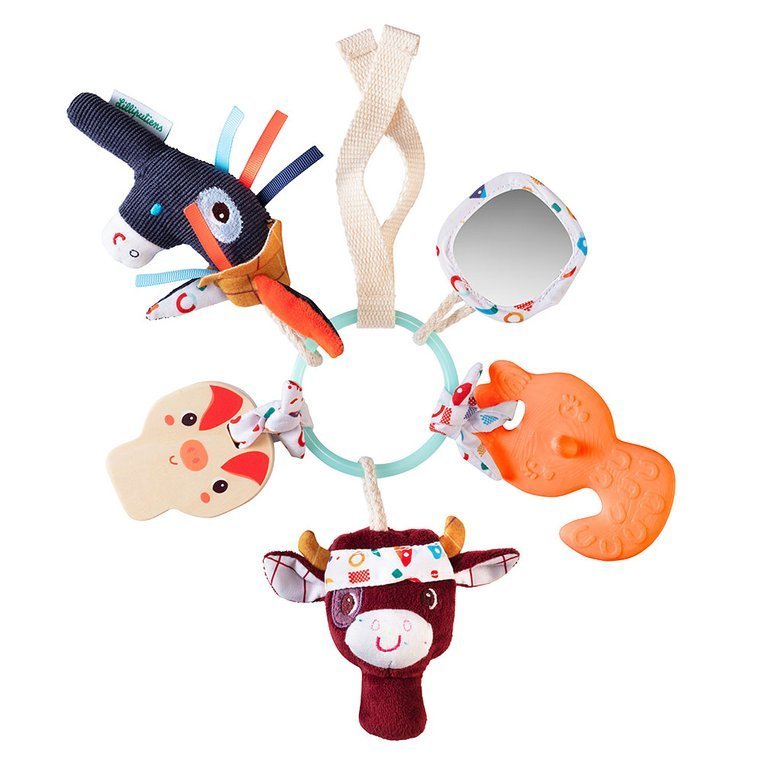 Lilliputiens, Wielofunkcyjny brelok z mini-zwierzątkami Farma 6 m+