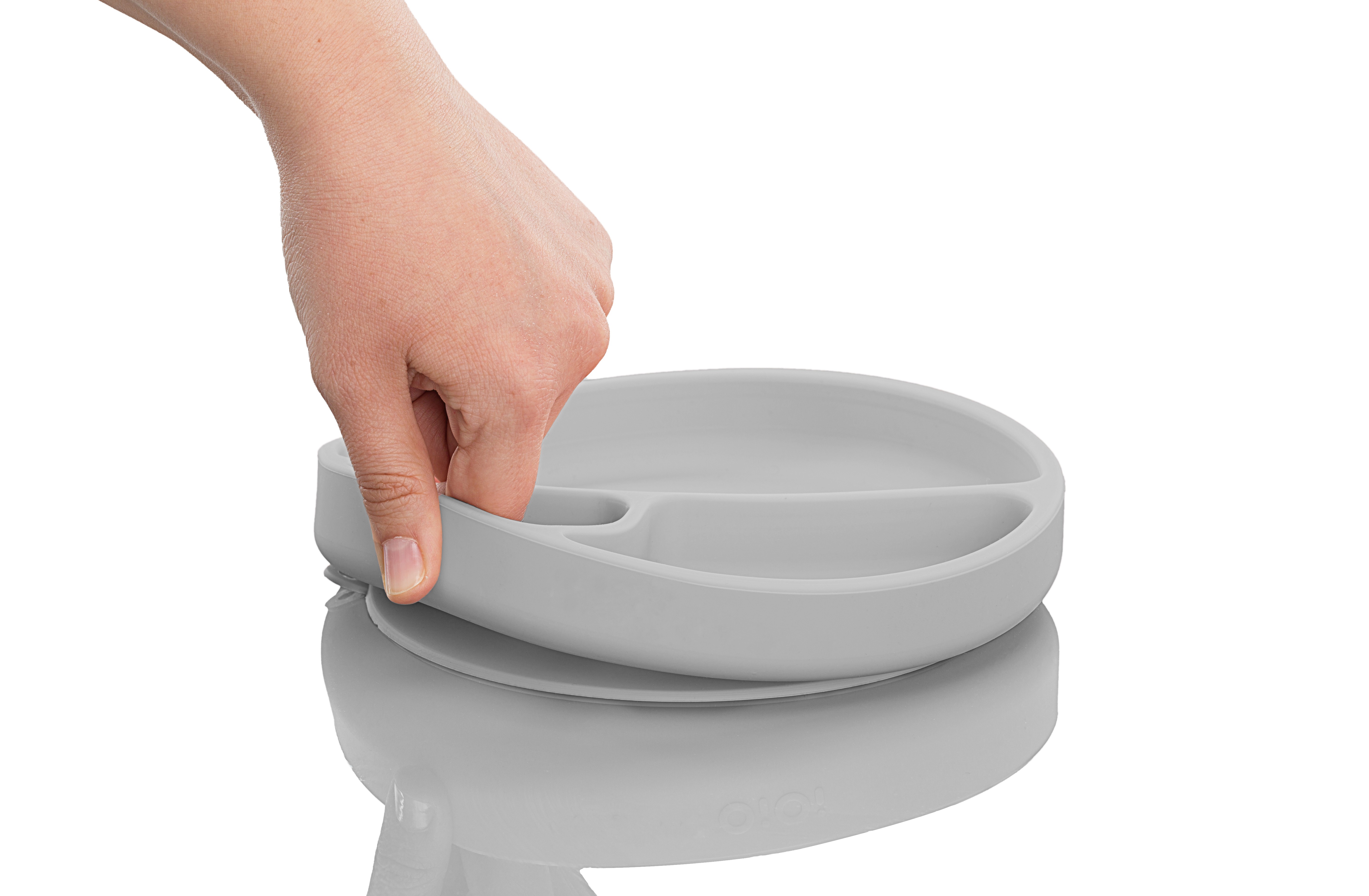 Minikoioi Talerzyk Silikonowy z Przyssawką Szary 6m+