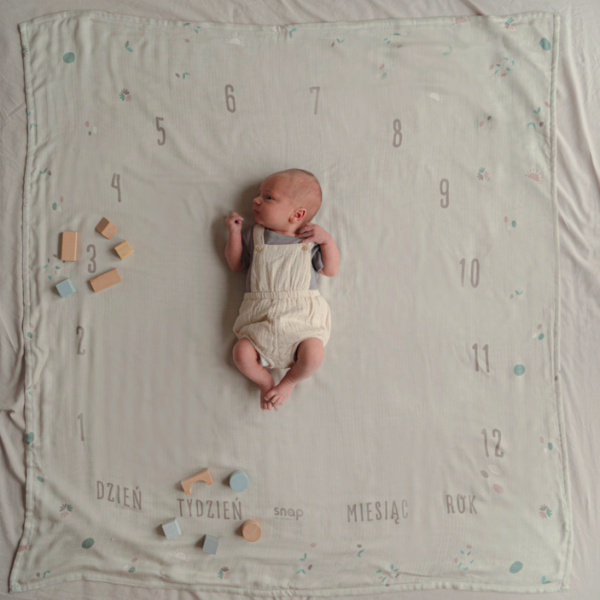 Snap the moment, Foto-kocyk muślinowy almond oat