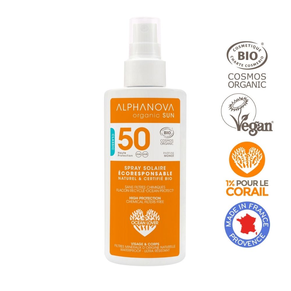 Alphanova Sun, Bio Spray Przeciwsłoneczny, filtr SPF50