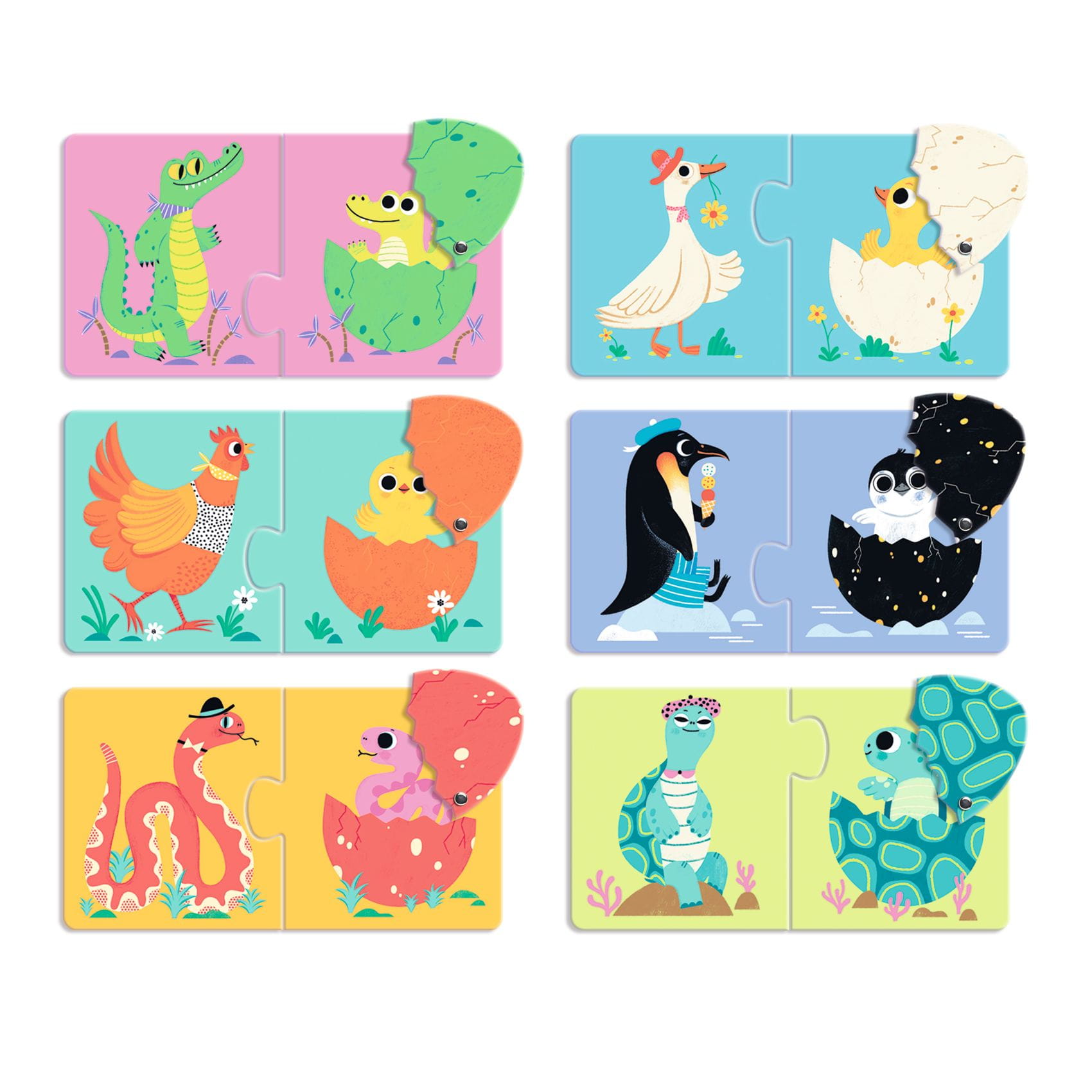 Djeco Puzzle Duo Zabawne Jajka 12 elementów 2+