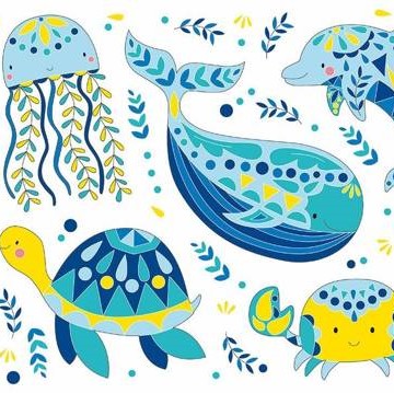 Auzou Zestaw Artystyczny Brokatowe Rybki 3+