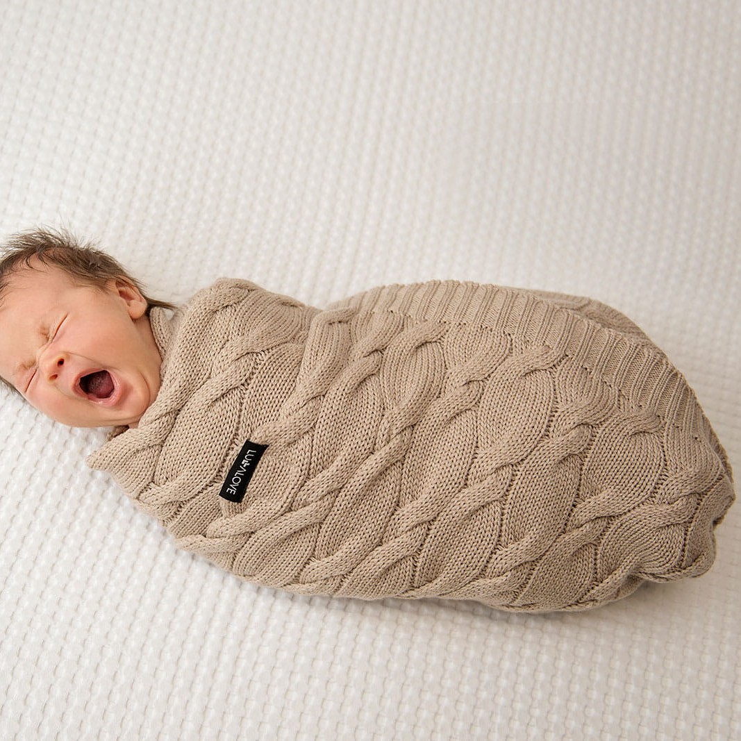 Lullalove Kocyk z wełny merino kokos 80x100 cm