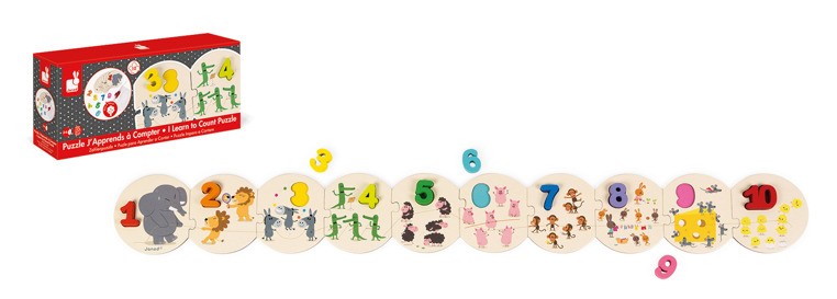 Janod Puzzle Uczę się liczyć 1-10 20el 3+