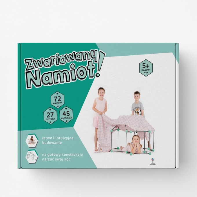 Zwariowany Namiot Konstrukcyjny Zielono-Szary 5+