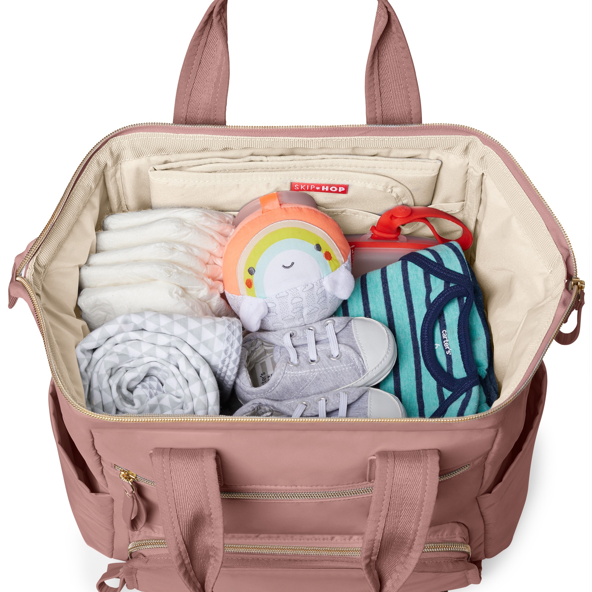 Skip Hop Plecak Main Frame Dusty Rose - Szerokie Otwarcie