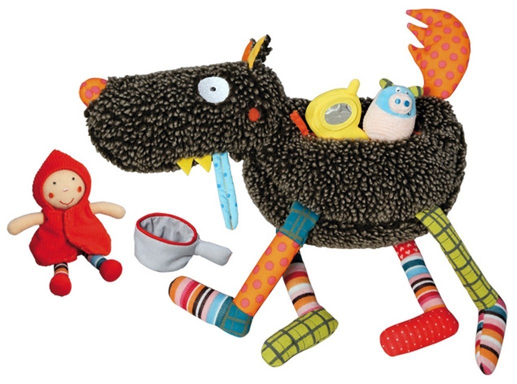 Interaktywny wilk Ebulobo z 4 zabawkami 6m+