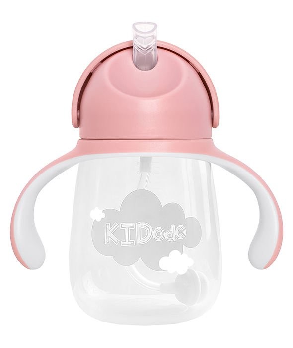 KIDodo Bidon z Obciążoną Słomką Różowy 260ml 6m+