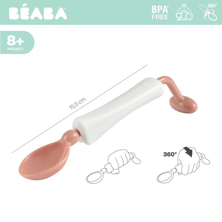 Beaba Łyżeczka 360° Old Pink 8m+
