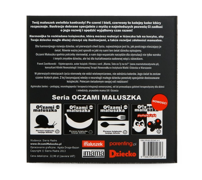 Oczami Maluszka Książeczka Kontrastowa Harmonijka 0+