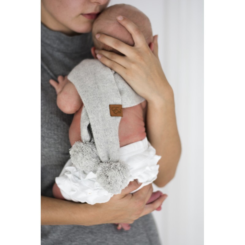 Effii Szalik Kaszmirowy z Pomponami L Srebrzysty 1-6 lat