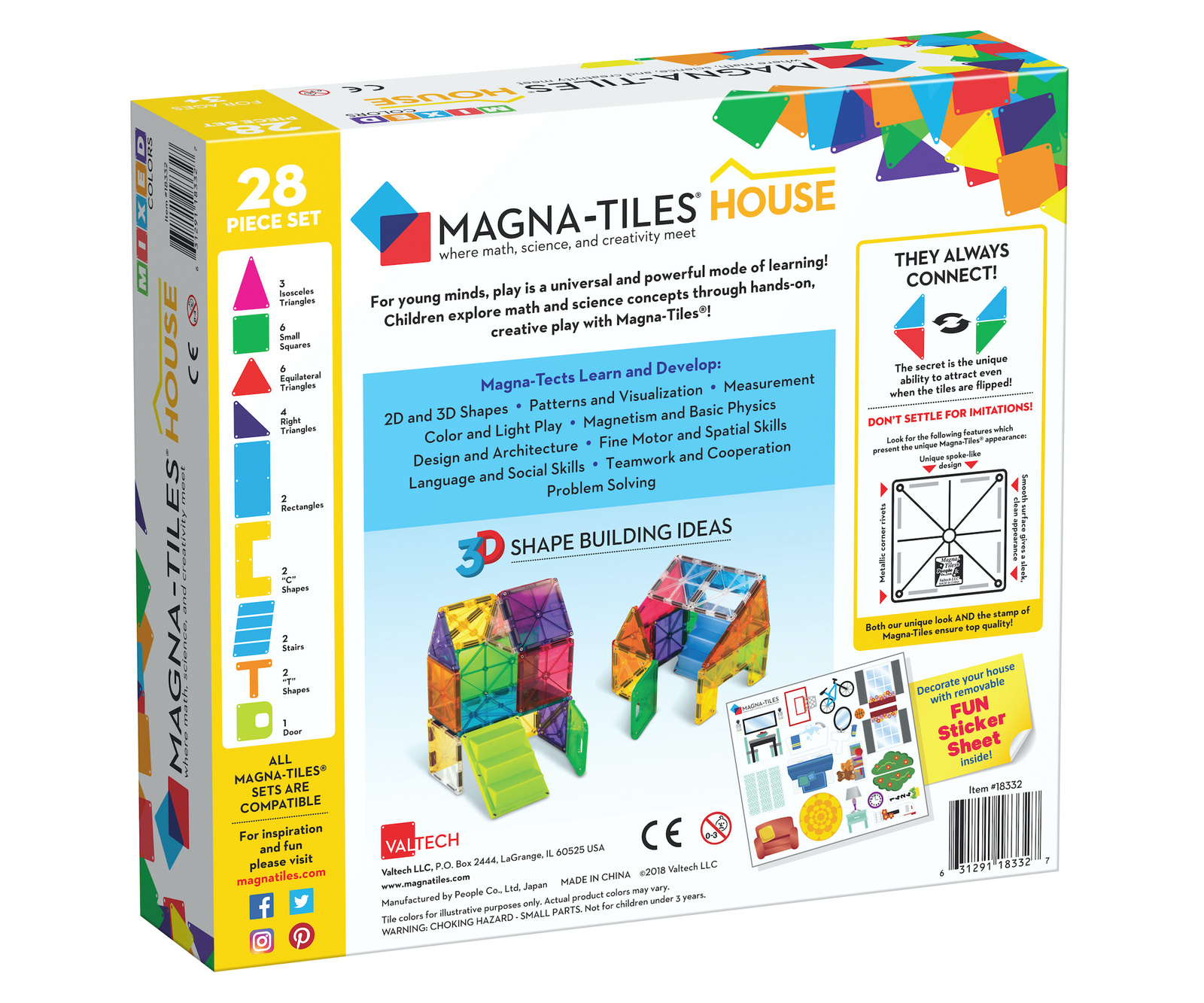 Magna-Tiles Klocki Magnetyczne House 28 el. 3+