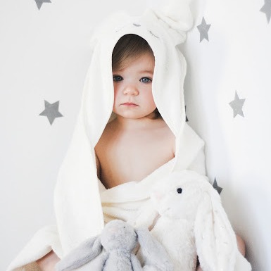 Samiboo Ręcznik Bambusowy Kapturek Króliczek Kremowy 80x80