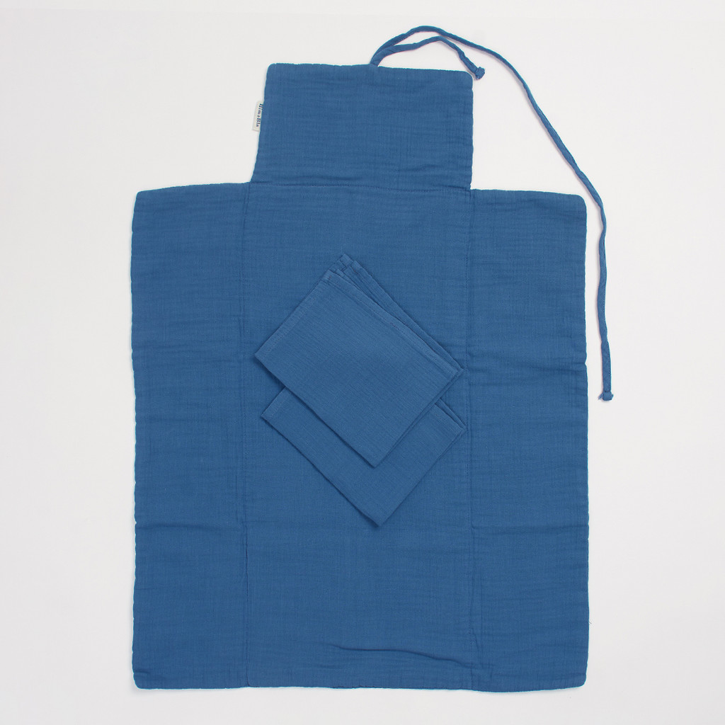 Bimbla Mata do przewijania Granatowa z pieluszkami 40x28cm